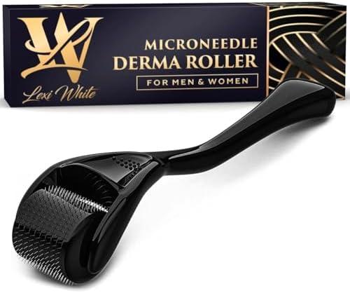 Derma Roller for Skin, Hair & Beard – Women and Men Titanium Microneedling Roller for Face & Scalp, Safe & Easy to Use 0.25mm 2 Pack
