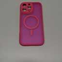 CANSHN Magnetic Compatible with iPhone 16 Pro Max Case, Upgraded [Full Camera Protection] [Compatible with Magsafe] [Translucent Matte] Shockproof Protective Phone Case Cover 6.9 Inch - Hot Pink