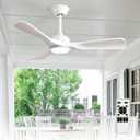 Depuley 42-Inch Ceiling Fan with Light: White 3 Blade Outdoor Fans for Patios - Dimmable Indoor Ceiling Fan with Remote Control Fandelier for Bedroom Ultra Quiet DC Motor Reversible 6 Speed
