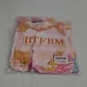 BTFBM Spring Fashion 2025 Button Down Long Sleeve Blouses for Women Dressy Casual V Neck Loose Printed Boho Tops Shirts (Small, Orange Pink)