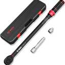 VANPO 1/2-Inch Drive Click Torque Wrench, 20-260 Ft-Lb/27.1-352.3 Nm, 22.04", Dual Direction, 72 Tooth, Adjustment Torque Wrench with 1/2" to 3/8" Adapter & 125mm Extension Bar for Car & Truck
