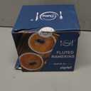 Delling Creme Brulee Ramekins - 6 Piece Set, 8 oz Round Fluted Quiche Dishes, Oven Safe, White