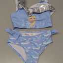 Disney Frozen Elsa Girls One Shoulder Swimsuits Ruffle Toddler Girl Swimsuit Cute Little Girls Bathing Suit Girls' Swimwear Light Blue 4-5 Years