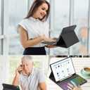 EAMPANG Case with Keyboard and Mouse for iPad 6th/5th Generation Air 1 2 Pro 9.7inch,7 Color Rainbow Backlight Detachable USB-C Keyboard Magnetic Case with Pen Slot for iPad 2018 2017 Black+Mouse