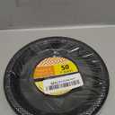 Hanna K. Signature Black Plastic Party Plates  7-Inch Heavy Duty Disposable Plates, 50 Count, Party Supplies for Appetizers, Cake & Dessert