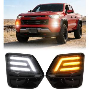 Fog Lights for Chevy Colorado 2023-2025 2026 Accessories 3rd Gen LED Front Bumper Daytime Running Light Amber Turn Signals (Sporty Style)