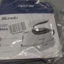 Sundu Small Iron for Clothes with Steam,Travel Iron Portable Non-Stick Soleplate Steamer for Quilting & Sewing,300 Microsteam Holes,90ml Water Tank,Lockable Safety Base (Pure White)