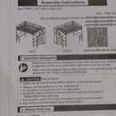 FAVSH Full Size Loft Bed with L-Shaped Desk and Built-in Storage Shelves & Wardrob, Convertible Stairs, Metal Loft Bed Frame with LED Light & Charging Station, for Teens/Adults (Black)