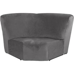 MIFXIN Corner Sofa Cover 1 Piece Velvet Stretch Corner Couch Cover for Sectional Recliner Sofa Slipcover Reclining L Shape Sofa Couch Additional Seat (Grey)