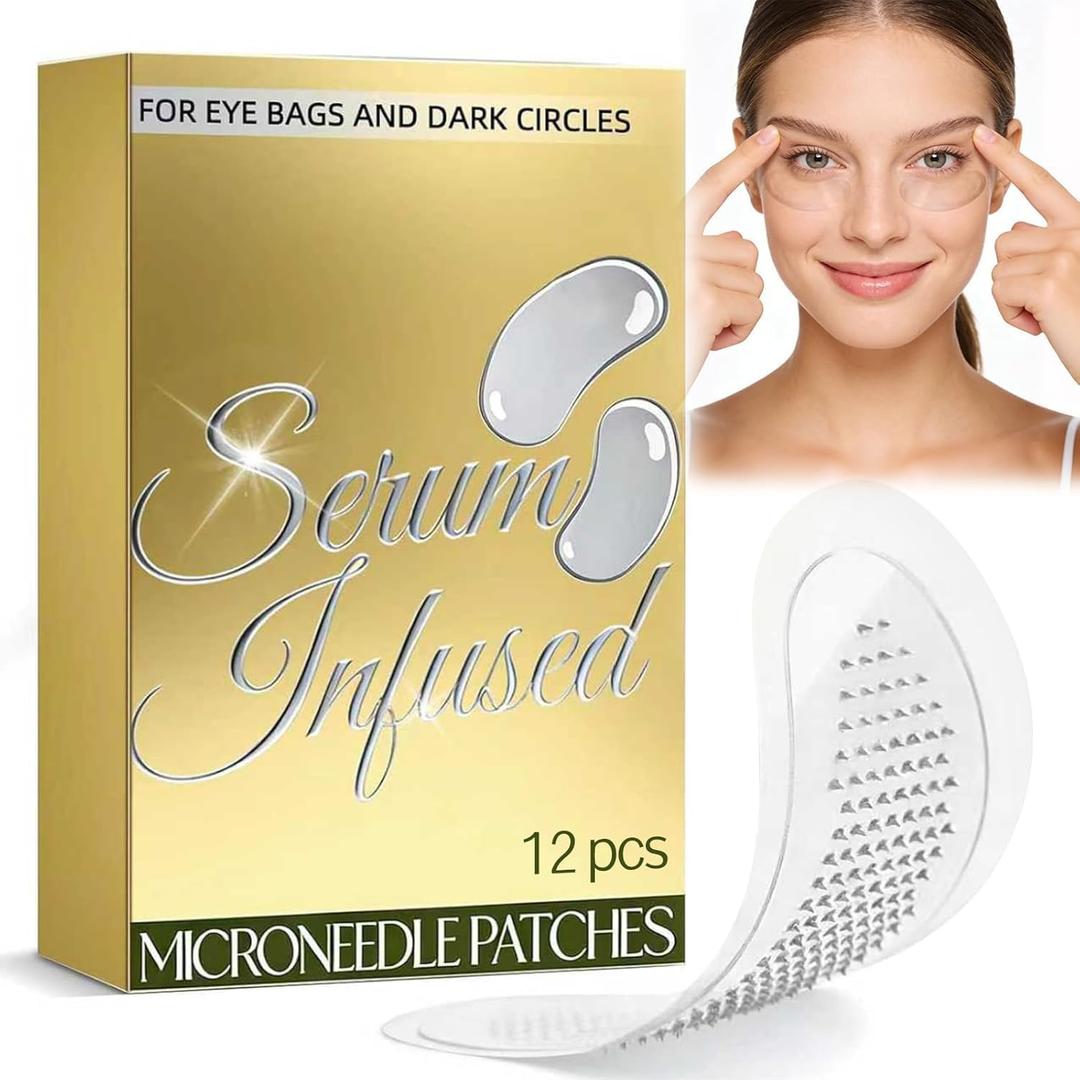 12 Count PDRN Micro Eye Patches,Dark Circle,Under Eye Patches For Puffy Eyes,Ceramides, Serum-Infused Eye With Hyaluronic Acid & Collagen,Gentle Skin-Friendly