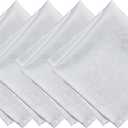 Elrene Home Fashions Caiden Elegance Damask Waterproof, Stain & Wrinkle Resistant Fabric Napkins (Set of 4), 17" x 17", White