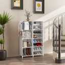 AWTATOS Closet Organizer 8 Cube Storage Shelves Closet Clothes Organizers and Storage Stackable Cubby Shelving for Closet Bedroom Living Room Office White, 30x40cm