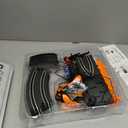 Slot-Car-Race-Track-Sets for Boys Kids, Battery or Electric Race Car Track with 4 High-Speed Slot Cars, Dual Racing Game 2 Hand Controllers Circular Overpass Track, Toys Gifts for 6-8 8-12 Boys Girls (Black)