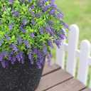 Artificial Boxwood Topiary Ball with Lavender - Set of 2 for Front Porch Decoration,Fake Bushes Potted Plants Faux Greenery Tree UV Resistant for Outdoor Indoor Garden Farmhouse Home Decor (Purple)