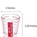 Kolder Mini Measure Heavy Glass, 20-Incremental Measurements Multi-Purpose Liquid and Dry Measuring Shot Glass, Red