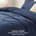 Bedsure King Size Comforter Set - Navy Soft Bedding for All Seasons, Cationic Dyed Bed Set, 3 Pieces, 1 King Size Comforter (104"x90") and 2 Pillow Shams (20"x36"+2")