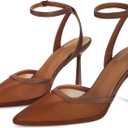 Closed Toe Mesh Heels for Women Pointed Toe Ankle Strap Stiletto Heeled Sandals Wedding Evening Dress Pumps Shoes (10)