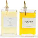 Molimoli Olive Oil Dispenser Bottle for Kitchen, Automatic Pourer, Glass Dispenser for Kitchen, Olive Oil Cruet, | Set of 4 - Gold