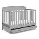 Graco Benton 5-in-1 Convertible Crib with Drawer GREENGUARD Gold Certified, Converts from Baby Crib to Toddler Bed, Daybed and Full-Size Bed, Full-Size Nursery Storage Drawer (Pebble Gray)