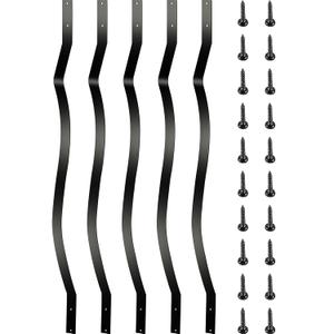 VEVOR 32.25"x1" Metal Spindles, Staircase Screws, Iron Railing for Wood and Composite, Stylish Black Baluster for Outdoor Stair Deck Porch, 32.25 Inch-26 Pack
