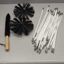 REDCAMP 20 Feet Chimney Sweep Kit, Dryer Vent Cleaner Kit with 15 Flexible Rods, 4/6 in Brush Heads for Easy Cleaning, Chimney Cleaning Kit for Efficient Fireplace Sewage Pipe Maintenance