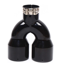 Anqidi Exhaust Pipe, 2.5" Inlet 3.5" Outlet Black Stainless Steel Car Exhaust Pipe Tail Dual Muffler Tip