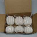 MTLEE 6 Pieces Thanksgiving Pumpkin Shaped Candle Fall White Scented Tealight Candles Home Decor Handmade Thanksgiving Gifts for Bedroom Bathroom Party (Small)