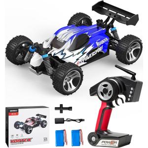 SIMREX 1:18 Scale 4WD RC Car | 40+MPH High Speed Off-Road Remote Control Truck | All-Metal Transmission & Nylon Chassis | 30+ Min Runtime | Gift for Adults, Teens & Kids (Blue)