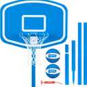 GoSports Splash Hoop UP Above Ground Pool Hoop Basketball Game with 2 Pool Basketballs and Pump