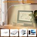 Space Aluminum LED Desk Lamp with Clamp, Clip on Light for Reading Study Desk Light 3 Modes 10 Brightness Flexible Gooseneck with USB Adapter Table Lamp for Home Office Computer Nail Work