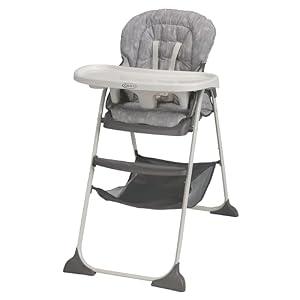 Graco® Slim Snacker High Chair, Ultra Slim, Fast-Folding, Multiple Recline Positions, Comfortable Feeding, Whisk