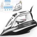 IRONDAY Steam Iron for Clothes 20s Fast Heatup,1700W Iron with 14.07oz Large Water Tank,NonStick Ceramic Soleplate, AntiDrip, AutoOff, Burst Steam, SelfCleaning, Ironing Clothes for Home, Grey