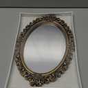 Beeveer 1 Style Vintage Mirrors Set Decorative Oval Wall Mirror Small Antique Mirrored Tray Decorative Hanging Mirror for Bathroom Bedroom Jewelry Organizer Victorian Decor (Oval,Antique Gold)