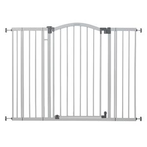 Summer Infant Extra Tall & Wide Safety Pet and Baby Gate, 29.5"-53" Wide, 38" Tall, Pressure or Hardware Mounted, Install on Wall or Banister in Doorway or Stairway, Auto Close Walk-Thru Door - Gray