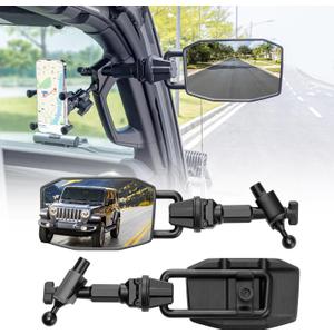 Upgrade Mirrors Doors Off Compatible with Jeep Wrangler JL JLU and Gladiator JT 2018-2023, Quick Release JL Mirror, No Wobble & Quick Removal knob(Not Fit 2024 2025) Patented