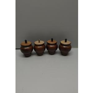 Furniture Legs, Wood Sofa Legs, Turned Couch Legs, Round Furniture Feet for Dresser, Sideboard, Recliner, Coffee Table (Dark Brown, 4 inch)