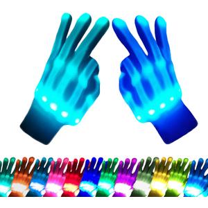 Cool Gifts 12 Colors LED Gloves Toys for Ages 13+ Years Old Boys Girls Adults Teens Light Up Gloves Stocking Stuffers Halloween Costumes Birthday Christmas Gifts (1 Pairs L)