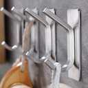 Taozun Upgraded 4-Pack Brushed Stainless Steel Adhesive Hooks - Stylish Bathroom & Coat Hooks Holder for Towels, Robes