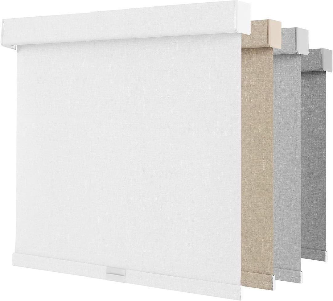 NUTRO CHILL Cordless Window Blinds, Free-Stop Blackout Blinds for Indoor Windwos with Thermal Insulated UV Protection Fabric, Easy to Install(46''x72'', White)