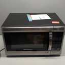 Emerson MW1338SB Countertop Microwave Oven, 6 Pre-Programmed Settings, Removable Glass Turntable, Child Safety Lock, 1.3 Cu ft, 1000W, Stainless Steel