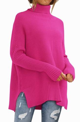 LILLUSORY Womens Turtleneck Oversized Tunic Early Fall Fashion Must Have Sweaters 2026 Casual Long Pullover Plus Size Winter Cute Poncho Cozy Work Old Money Clothes Outfits Clothing Tops Leggings.M