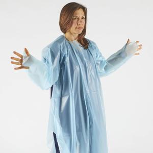 hand2mind Polyethylene, Level 1, Disposable, Non-Surgical Isolation Gowns, Blue, Bag of 15 hand2mind Polyethylene, Level 1, Disposable, Non-Surgical Isolation Gowns, Blue, Bag of 15