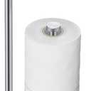 KASUNTO Toilet Paper Holder for Bathroom, Heavy Weighted Metal Free Standing Toilet Paper Storage with Crystal Ball, Toilet Paper Stand for Bathroom Accessories, Polished Chrome [Holds MEGA Rolls]