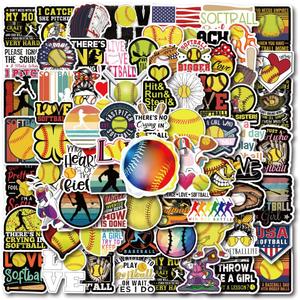 Softball Stickers 100PCS Softball Accessories Gifts,Softball Gifts for Girls/Boys,Softballs Stuff,Girls/Boys Softball Gift,Helmet Award Decals