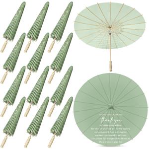 Paper Umbrellas Bulk for Wedding, 23.6" Chinese Japanese Parasol Vintage Decorative Sun Umbrella for Bridal Party Tea