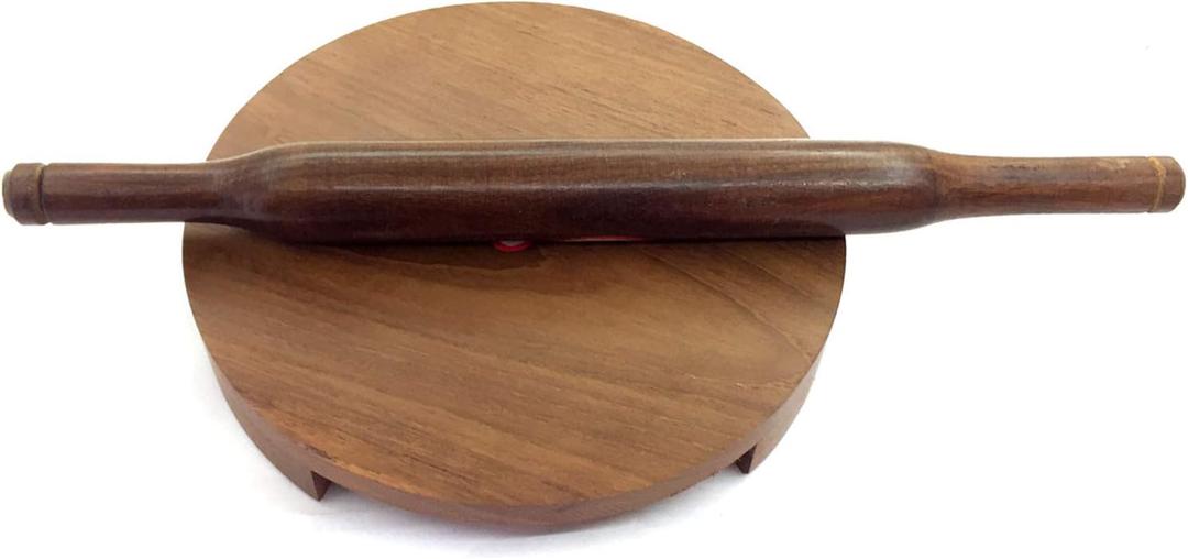 Wooden Rolling Pin Rolling Board Roti Maker Wooden Chakla Belan Handmade Kitchen Item Rolling Pin Board Roti Maker Phulka Maker Rolling Round Chapati Maker For Home And Kitchen