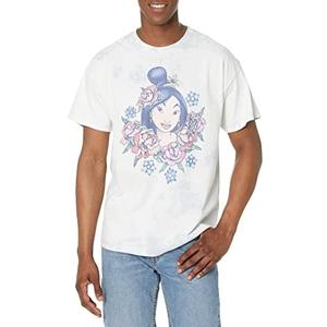 Disney Princess Floral Mulan Young Men's Short Sleeve Tee Shirt, 2XL