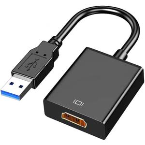 AKWOR USB to HDMI Adapter, USB 3.0 to HDMI 1080P Video Audio Converter Connect PC, Laptop to Monitor/HDTV/Projector, Support Windows Systems