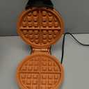 Gourmia Belgian Waffle Maker  Compact Design with Upright Storage, Adjustable Browning, and Easy-Clean Nonstick Ceramic Plates, Stainless Steel