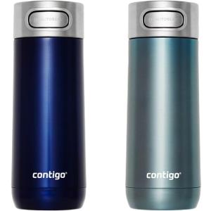 The Luxe Vacuum Insulated Stainless Steel Travel Mug, 14 oz., Monaco and Cotton Candy 2 Pack (Monaco/Cotton Candy), larg